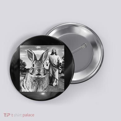 Happy Easter Day Bunny Selfie Christian Easter Women Button