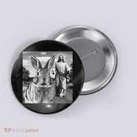 Happy Easter Day Bunny Selfie Christian Easter Women Button thumb 0