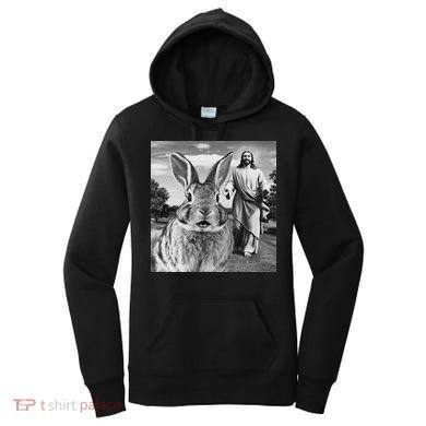 Happy Easter Day Bunny Selfie Christian Easter Women Women's Hoodie
