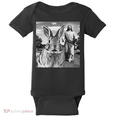 Happy Easter Day Bunny Selfie Christian Easter Women Baby Bodysuit