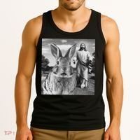 Happy Easter Day Bunny Selfie Christian Easter Women Tank Top thumb 3