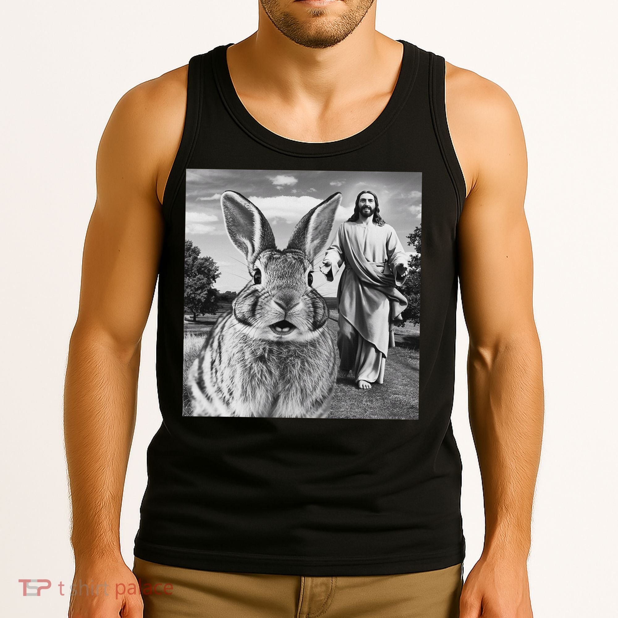 Happy Easter Day Bunny Selfie Christian Easter Women Tank Top