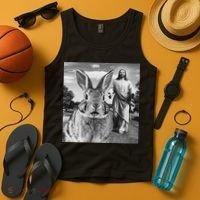 Happy Easter Day Bunny Selfie Christian Easter Women Tank Top thumb 4