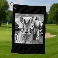 Happy Easter Day Bunny Selfie Christian Easter Women Golf Towel thumb 1