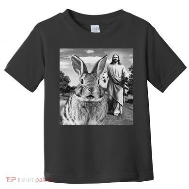 Happy Easter Day Bunny Selfie Christian Easter Women Toddler T-Shirt