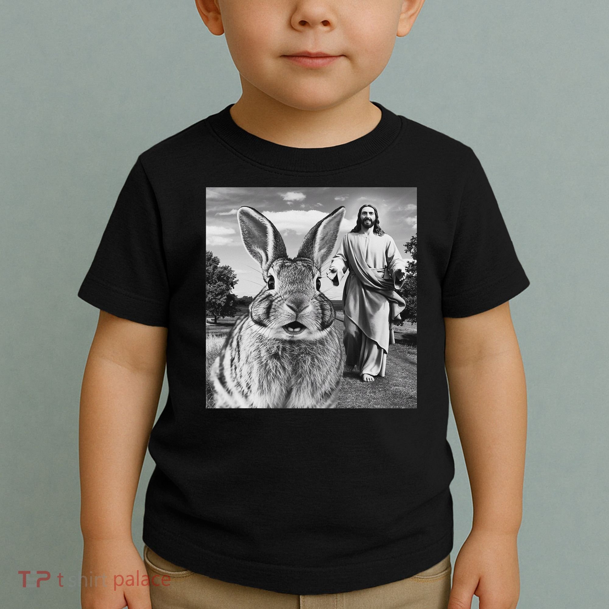Happy Easter Day Bunny Selfie Christian Easter Women Toddler T-Shirt