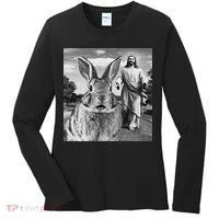 Happy Easter Day Bunny Selfie Christian Easter Women Women's Long Sleeve Shirt thumb 0