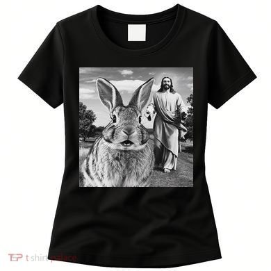 Happy Easter Day Bunny Selfie Christian Easter Women Women's T-Shirt