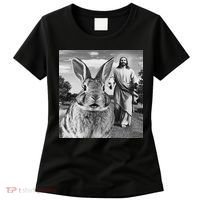 Happy Easter Day Bunny Selfie Christian Easter Women Women's T-Shirt thumb 0