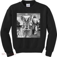 Happy Easter Day Bunny Selfie Christian Easter Women Kids Sweatshirt thumb 0