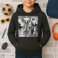 Happy Easter Day Bunny Selfie Christian Easter Women Kids Hoodie thumb 2