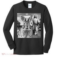 Happy Easter Day Bunny Selfie Christian Easter Women Kids Long Sleeve Shirt thumb 0