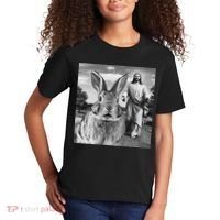Happy Easter Day Bunny Selfie Christian Easter Women Kids T-Shirt thumb 2