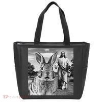 Happy Easter Day Bunny Selfie Christian Easter Women Tote Bag thumb 0