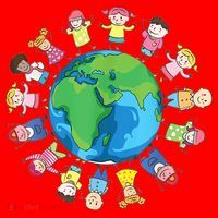 Happy Earth Day Children Around The World Santa Hat thumb 1