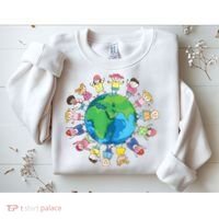 Happy Earth Day Children Around The World Sweatshirt thumb 2