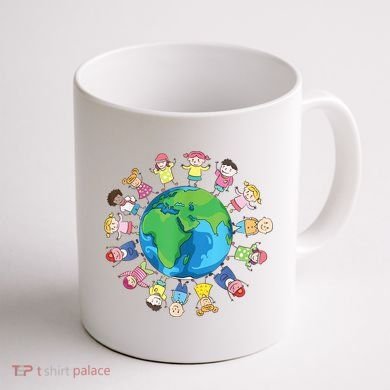 Happy Earth Day Children Around The World Coffee Mug back