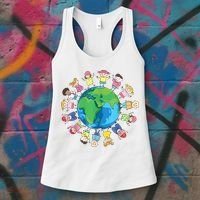 Happy Earth Day Children Around The World Women's Tank Top thumb 3