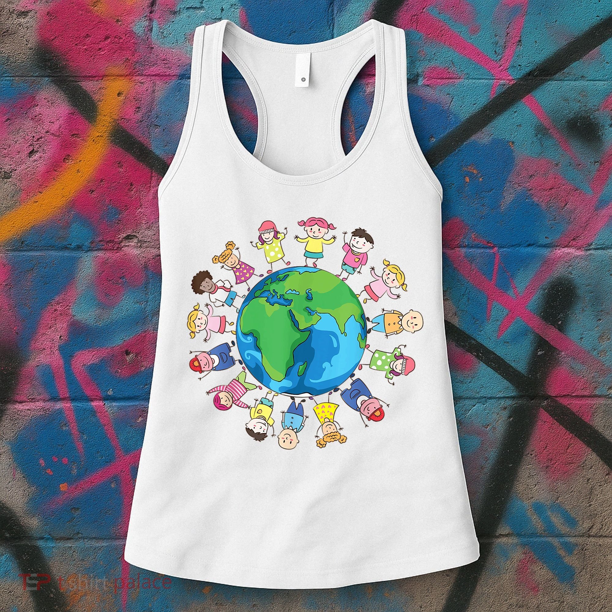 Happy Earth Day Children Around The World Women's Tank Top