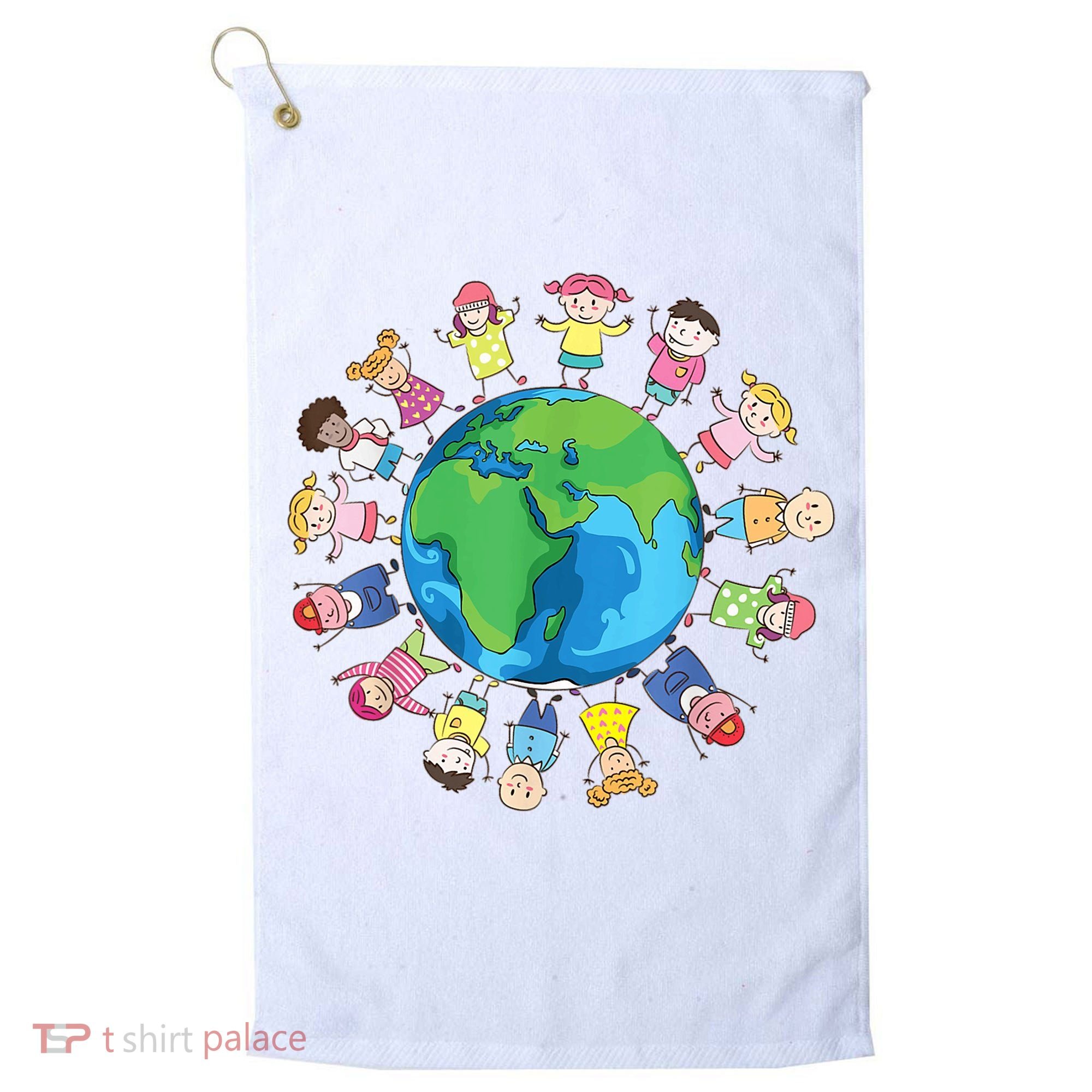 Happy Earth Day Children Around The World Golf Towel