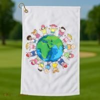 Happy Earth Day Children Around The World Golf Towel thumb 1