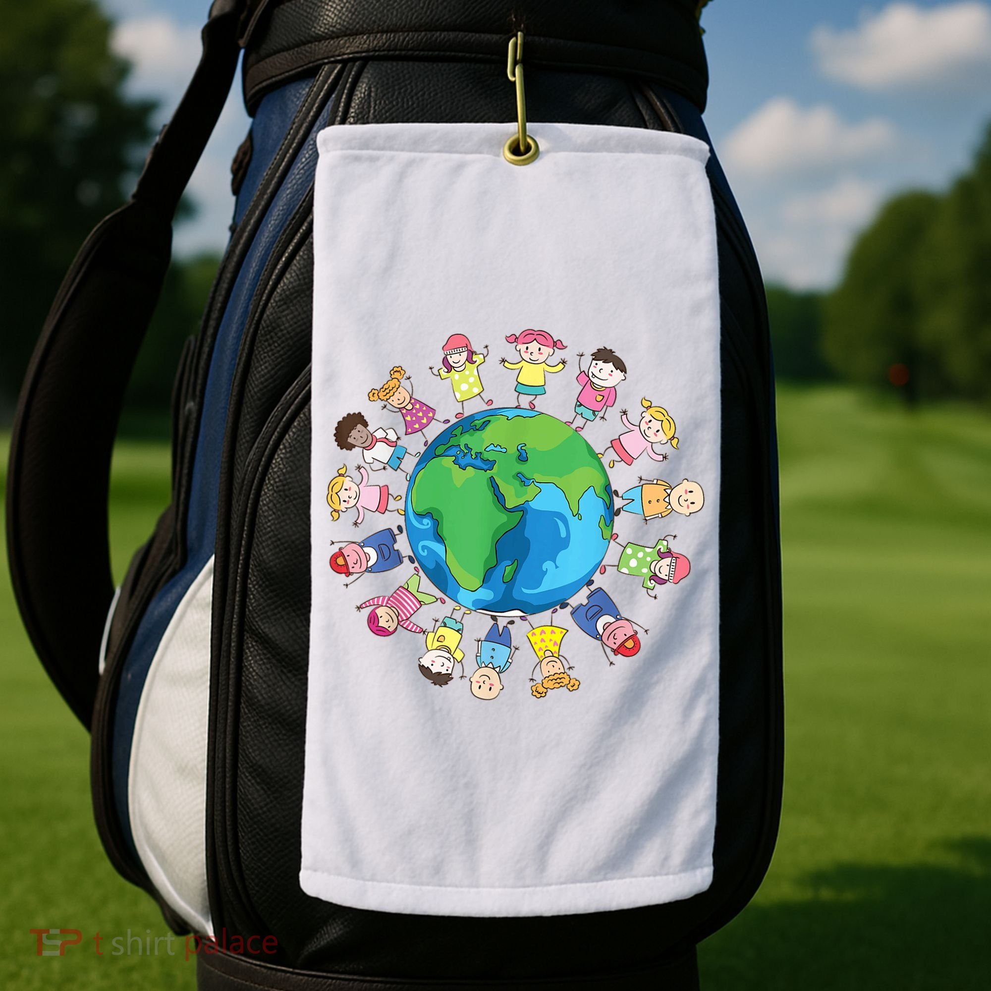 Happy Earth Day Children Around The World Golf Towel
