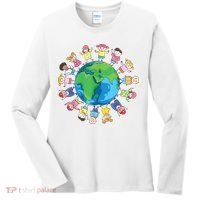 Happy Earth Day Children Around The World Women's Long Sleeve Shirt thumb 0