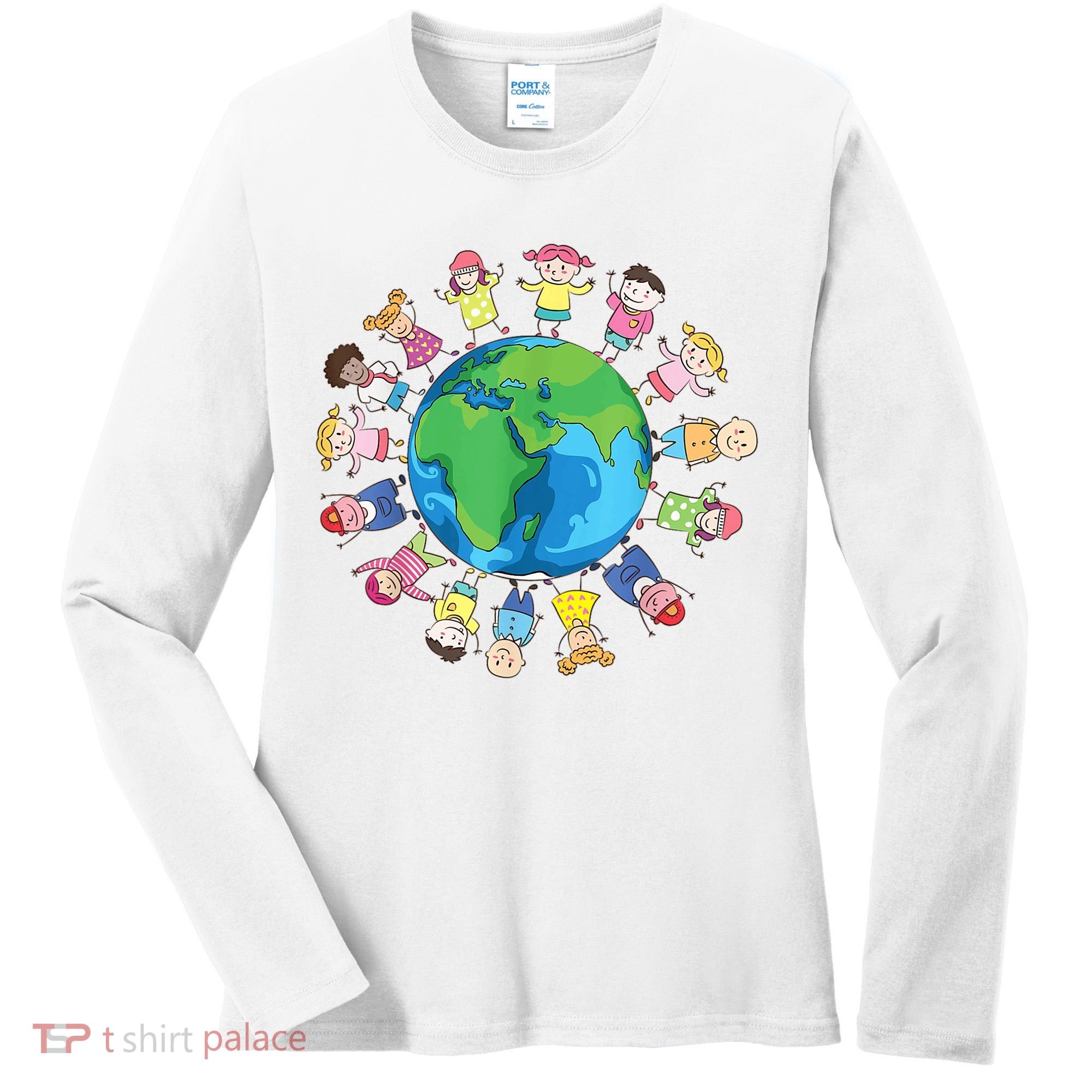 Happy Earth Day Children Around The World Women's Long Sleeve Shirt