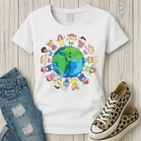 Happy Earth Day Children Around The World Women's T-Shirt thumb 3