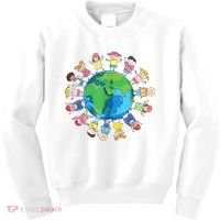 Happy Earth Day Children Around The World Kids Sweatshirt thumb 0
