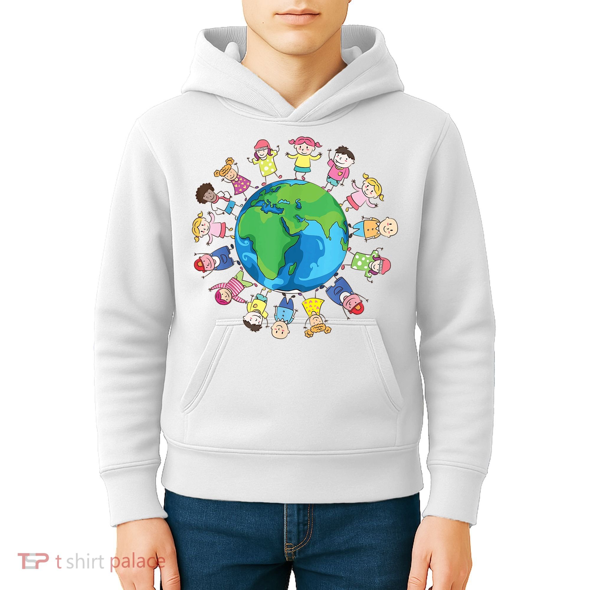 Happy Earth Day Children Around The World Kids Hoodie