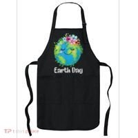 Happy Earth Day Cute Earth With Floral Earth Day Apron thumb 0