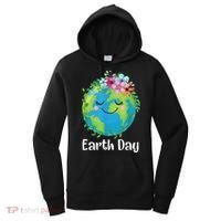 Happy Earth Day Cute Earth With Floral Earth Day Women's Hoodie thumb 0
