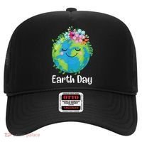 Happy Earth Day Cute Earth With Floral Earth Day Hat thumb 0