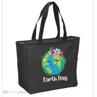 Happy Earth Day Cute Earth With Floral Earth Day Tote Bag thumb 2