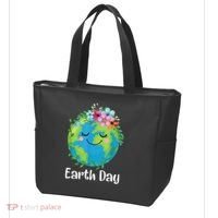 Happy Earth Day Cute Earth With Floral Earth Day Tote Bag thumb 3