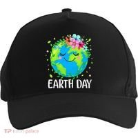 Happy Earth Day Cute Earth With Floral Earth Day Five-Panel Snapback Cap thumb 0