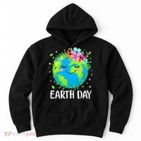 Happy Earth Day Cute Earth With Floral Earth Day Hoodie thumb 0