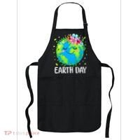Happy Earth Day Cute Earth With Floral Earth Day Apron thumb 0