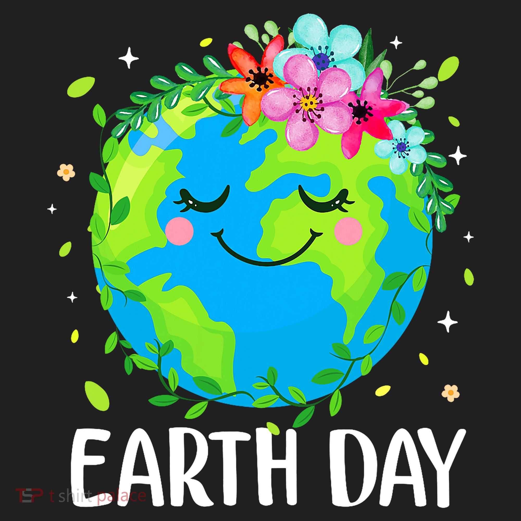 Happy Earth Day Cute Earth With Floral Earth Day Beanie