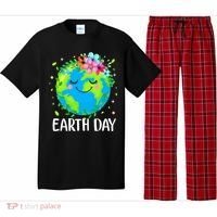 Happy Earth Day Cute Earth With Floral Earth Day Pajama Set thumb 0
