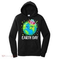 Happy Earth Day Cute Earth With Floral Earth Day Women's Hoodie thumb 0