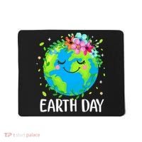 Happy Earth Day Cute Earth With Floral Earth Day Mousepad thumb 0