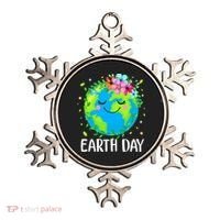 Happy Earth Day Cute Earth With Floral Earth Day Ornament thumb 0