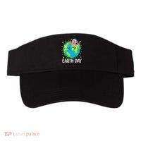 Happy Earth Day Cute Earth With Floral Earth Day Visor thumb 0