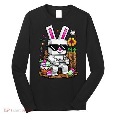 Happy Easter Day Bunny Egg Video Game Gamer Long Sleeve Shirt
