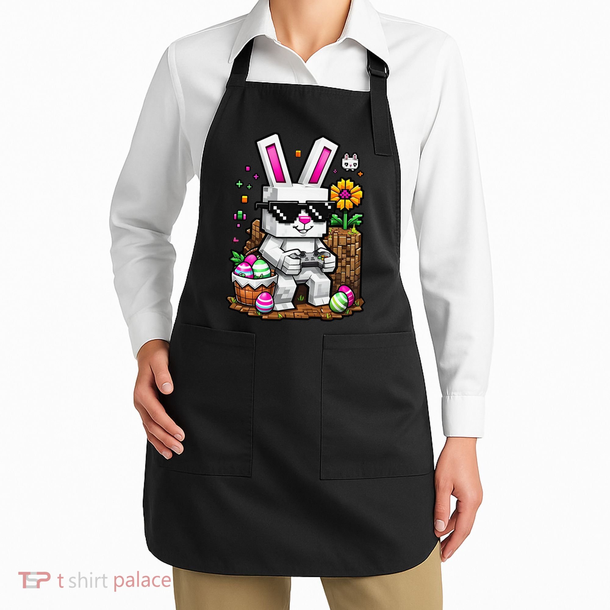 Happy Easter Day Bunny Egg Video Game Gamer Apron