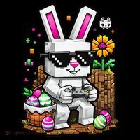 Happy Easter Day Bunny Egg Video Game Gamer Sweatshirt thumb 3