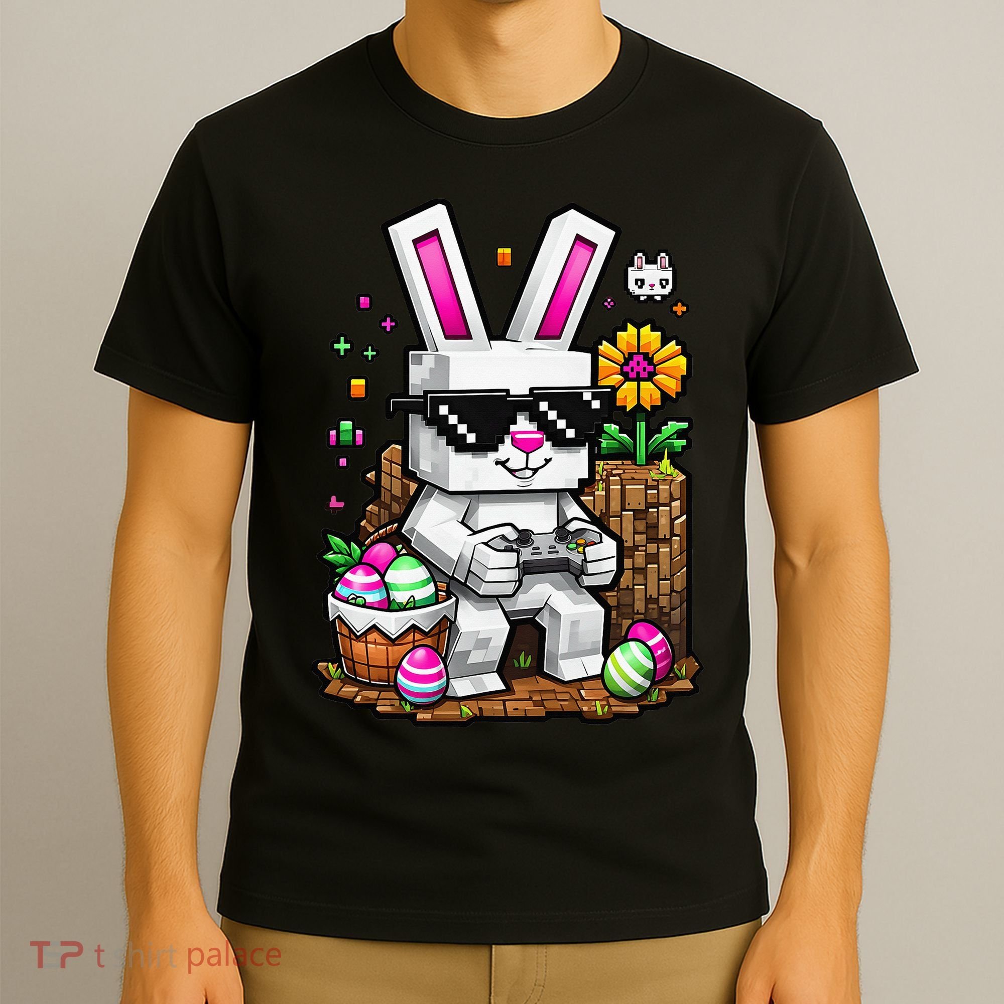 Happy Easter Day Bunny Egg Video Game Gamer T-Shirt