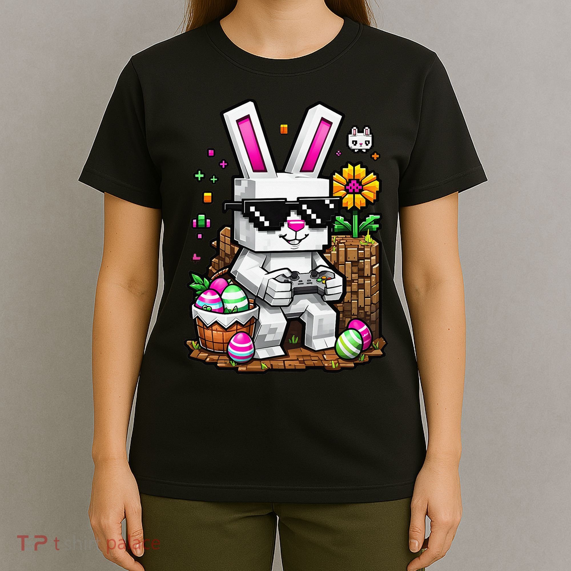 Happy Easter Day Bunny Egg Video Game Gamer T-Shirt